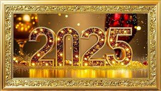 Happy New Year 2025 Background Video | Frame TV Art With Music | Gold Framed Art 3D TV Screensaver