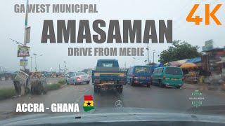 Amasaman Road Drive from Medie Ga West Accra Ghana 4K UHD