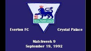 FA Premier League. Season 1992-1993. Matchweek 9. Everton FC - Crystal Palace - 0:2. Highlights.