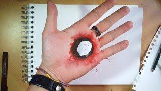 How to draw Bloody hole in my hand ! [Tuto]