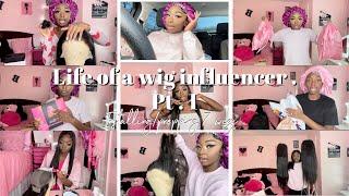 Life of a FULL TIME WIG INFLUENCER PT . 1 | Installing 7 WIGS   #tiktokinfluencer