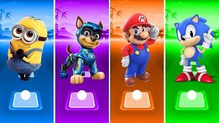 Minions vs Paw Patrol vs Mario vs Sonic Prime in Tiles Hop EDM Rush