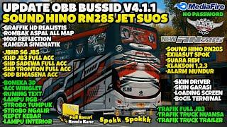 OBB BUSSID TERBARU V4.1.1 SOUND HINO RN285 JET SUOS | GRAFFIK HD 4K | FULL ROMBAK BUS