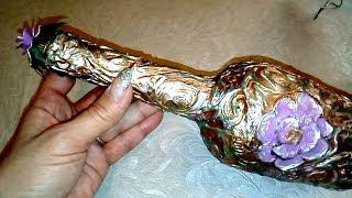 DIY ДЕКОР СТЕКЛЯННОЙ БУТЫЛКИ Бюджетные Поделки