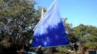 Lazyjacks rigged on a balance lug sail