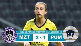 Mazatlan Femenil vs Pumas UNAM 2-1 Resumen Goles 2024