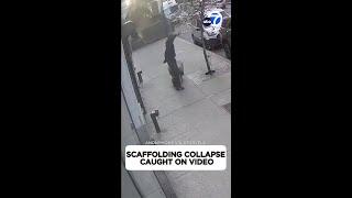 Scaffolding collapse caught on video