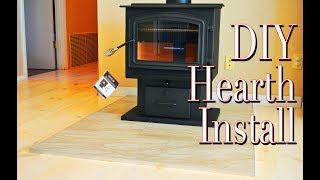 Quick And Easy DIY Hearth For Our New Wood Stove!