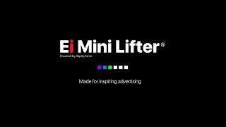 Elevator advertising projector Ei-Mini Lifter.  In elevator installation.