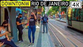 Downtown Rio de Janeiro: Walking on Rio Branco Avenue |  Brazil | 【4K】 2021