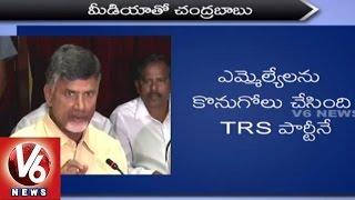 Chandrababu Naidu Press Meet after meeting PM Modi over Phone Tapping controversy (10-06-2015)