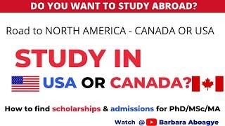 How to find admission & #scholarship in USA and Canada