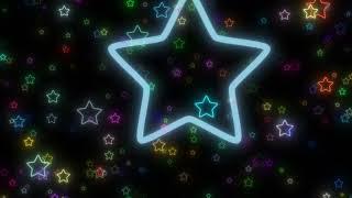 【4K】Neon Light Rainbow Stars Flying Star Background Video Loop【Background】【Wallpaper】