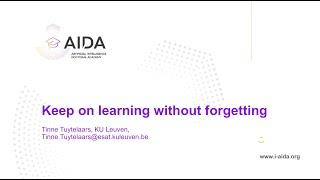 AI Excellence Lecture Series 1 - Prof. Tinne Tuytelaars: 'Keep on learning without forgetting'.