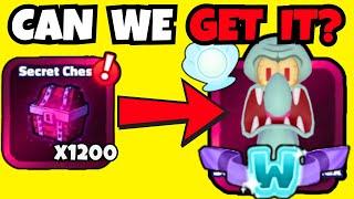 Opening 1200 Treasure Chests to get the new SHINY WUMBO SQUIDASAURUS REX in SpongeBob tower defense