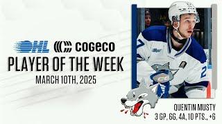 Wolves' Quentin Musty named Cogeco OHL Player of the Week