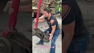 Truck Puncture Tire Replacement Outdoor Rescue!