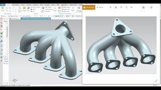 NX 12 Tutorial #6 |3D Model Curver , sweep  - Exhaust Manifold