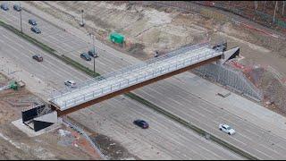 November 2024 - M25 Junction 10 Project, new Clearmount Bridge in place after overnight M25 closure