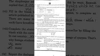 Class 10th CBSE Board English literature and language QP code 2/6/1 set 1 Grammar answers