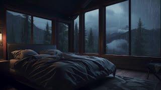 Serene Setting with Calming Rain Sounds and Soft Lights for a Peaceful and Relaxing Meditation