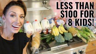 Grocery haul for family of 10, LESS THAN $100! Tips & tricks for affordable groceries! Jordan Page