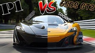 Mclaren P1 vs 650S GT3 who wins around Nordschleife?? Using Virtual Steward Merge feature