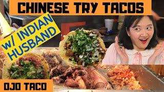 INDIAN and CHINESE Trying OJO (Eye) TACOS FIRST TIME in MEXICO CITY