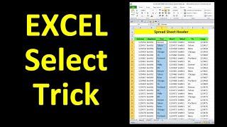 EXCEL TRICK - Select large data quickly in columns & rows WITHOUT click & drag or unwanted cells