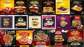 30+ Food Menu And Restaurant Social Media Banner Photoshop Tutorial