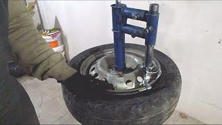 Самодельный ШИНОМОНТАЖ!!! Как работает заводская и самодельная лапка. DIY tire changing machine!!