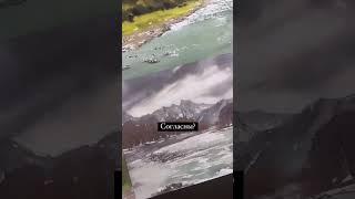 Горная река акварелью