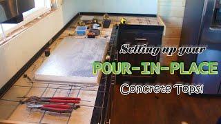 DIY POUR in PLACE concrete countertops