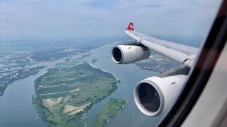 Edelweiss Air Airbus A340-300 Summer Landing at Montréal Trudeau | ZRH-YUL