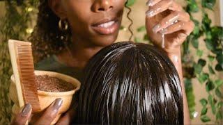 ASMR INTENSE RELAXATION_ Hair wash, Flaxseed GEL, Scalp Inspection, Massage