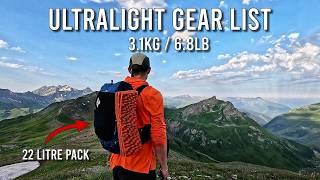 My Ultralight Gear Loadout for Hiking and Fastpacking (3.1kg / 6.8lb)