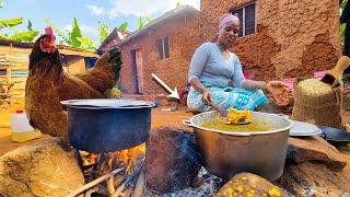 Traditional African Village Life: #cooking  The Most Delicious Chicken Curry With Rice For Lunch
