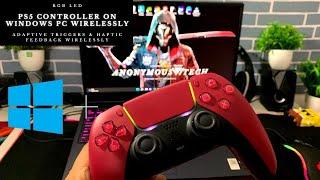 How to Use PS5 Controller On Windows PC | Adaptive Triggers & Haptic Feedback Wirelessly