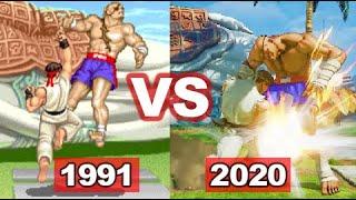 Street Fighter 5 vs Street Fighter 2 Classic Stages Comparison