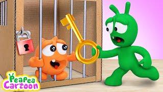 Pea Pea Helps Bom Escape from Locked Room - Adventure Challenges for kids - Pea Pea Cartoon