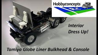 Tamiya 1/14 Globe Liner Interior Bulkhead, Console & Headliner - Interior Hop-up - HC Shorts