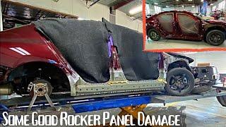 This Honda had some nasty #RockerPanel damage and it needed a new piece! #autobody #collision