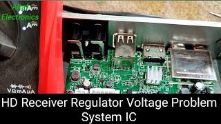 HD Receiver Repairing Regulator Voltage Problem System IC Altaf Electronics