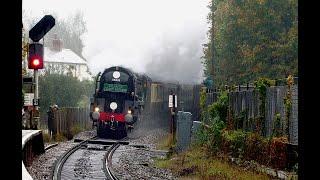 35028 Clan Line through Tisbury Station at speed.