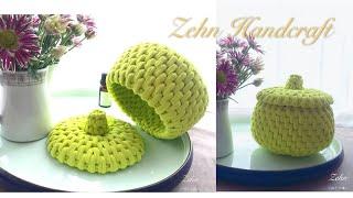 Crochet a basket with cover 带盖收纳篮钩织教程
