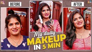 My Daily Makeup In 5 Minutes || Makeup For Beginners || Deepti Nallamothu || Deepti's Diary II