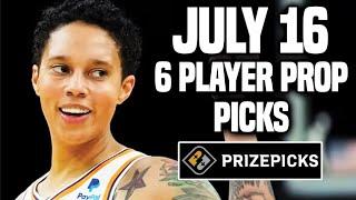 WNBA PRIZEPICKS TODAY | 6 BEST PROP PICKS | TUESDAY | 7/16/2024 | BEST PROPS | NBA BETTING |