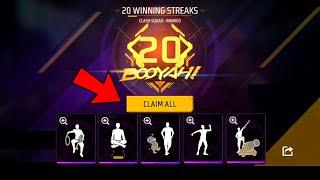 20 BOOYAH  ADAM GOT  5 FREE EMOTES ️ FREE FIRE