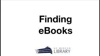 Finding eBooks