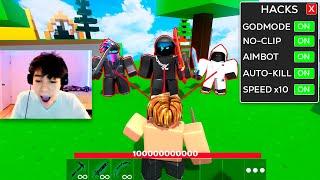 i hacked against youtubers in roblox bedwars 